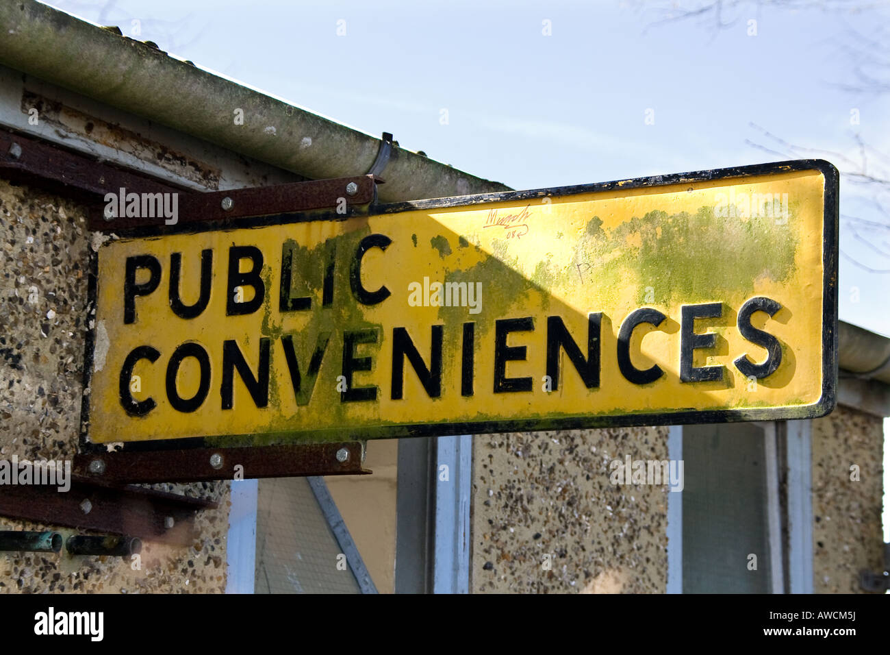 oldfashioned public conveniences sign Stock Photo Alamy