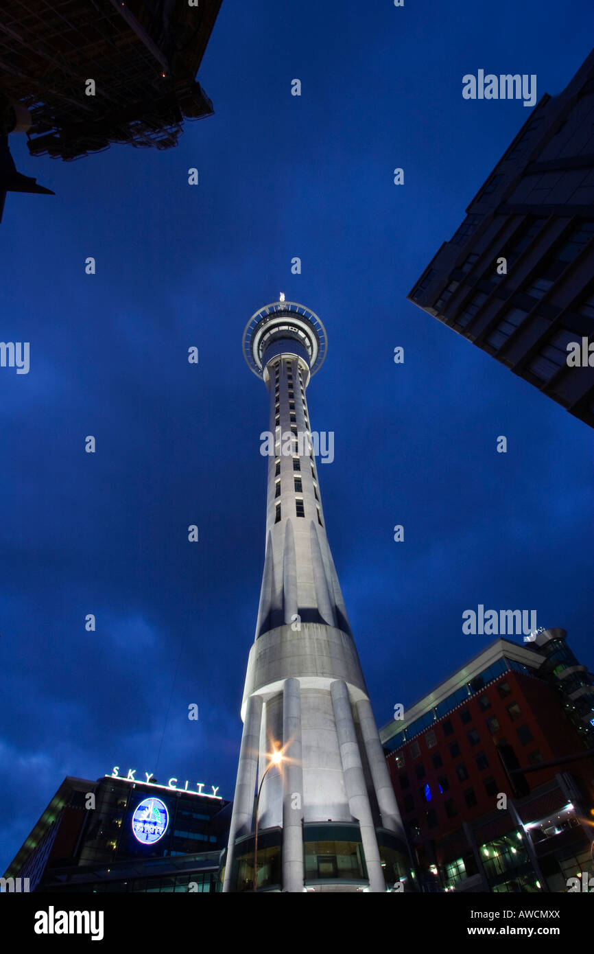 Sky Tower, Auckland, North Island, New Zealand, Oceania Stock Photo