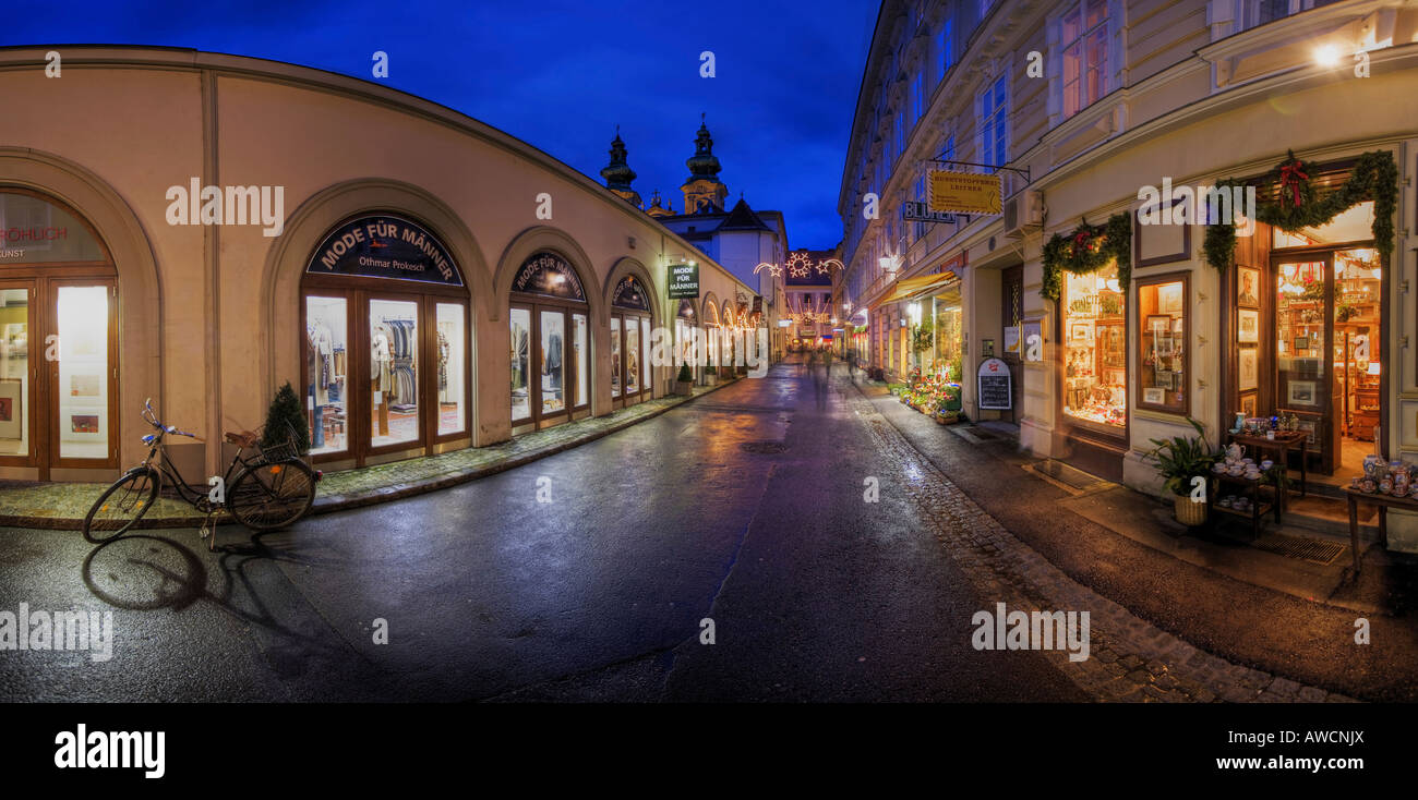 Shopping street in Linz, Upper Austria, Austria Stock Photo