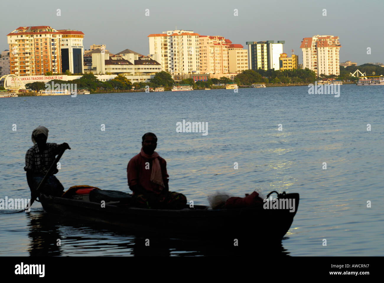 VEMBANAD LAKE IN KOCHI KERALA Stock Photo