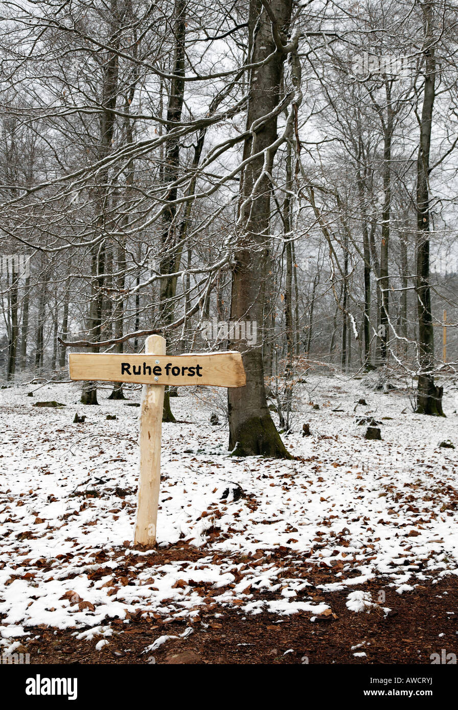 Sign, "Ruheforst" marking a woodland burial site, alternative cemetery
