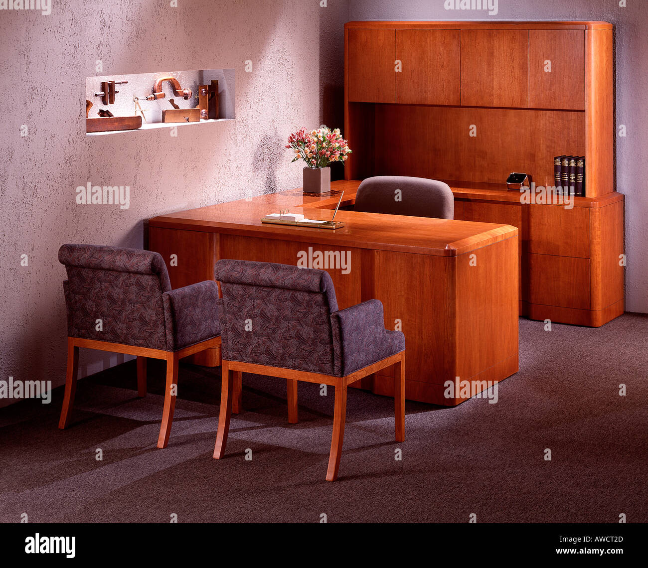 executive style office desk chairs furniture Stock Photo Alamy