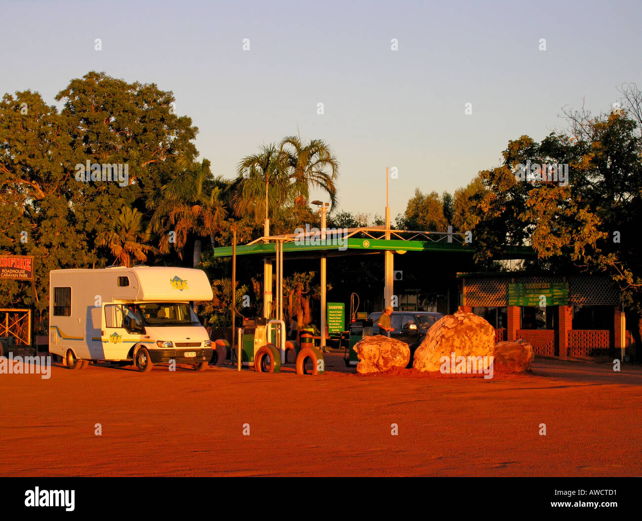 Sandfire gas station Stock Photo