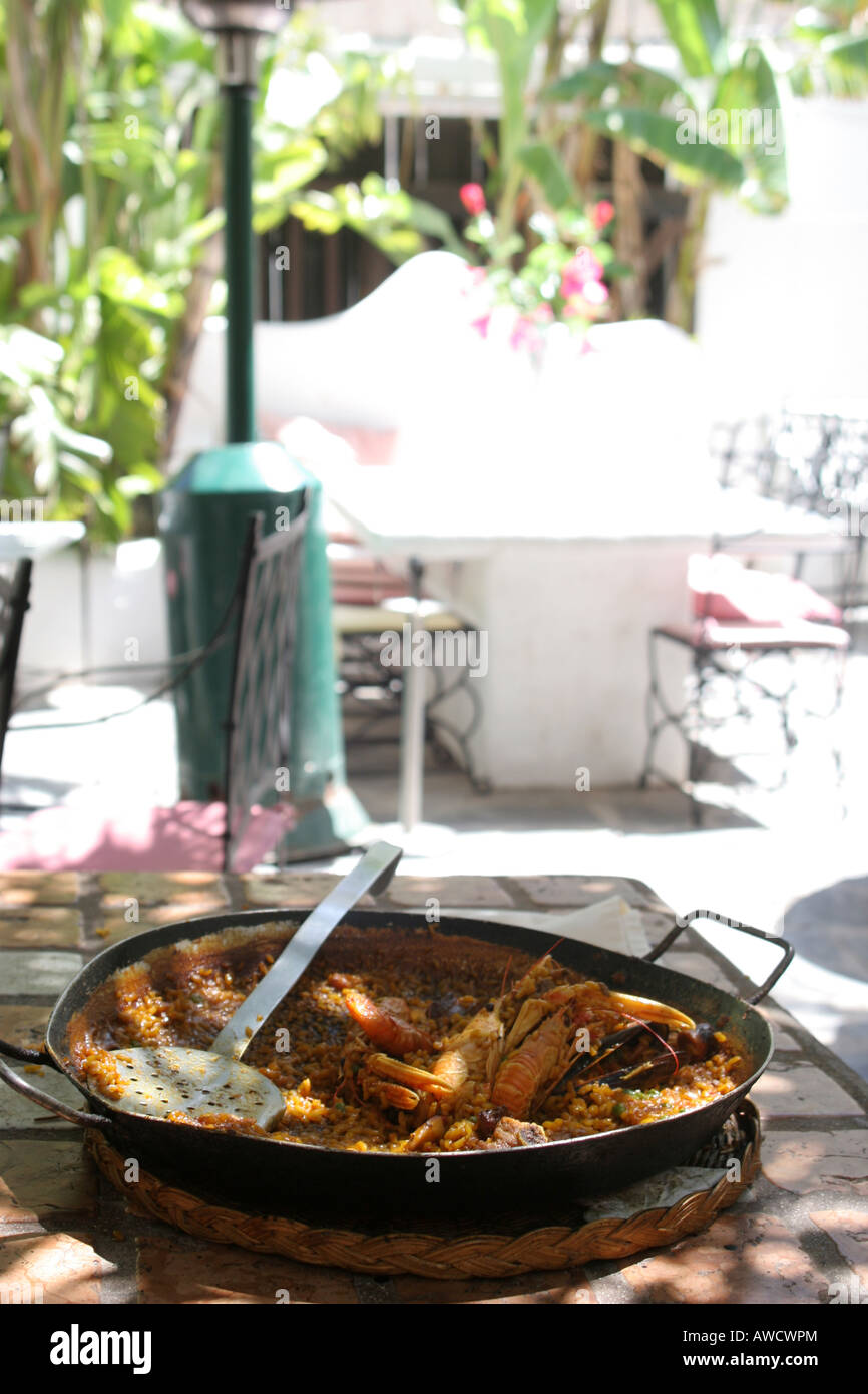 Paella in a Restaurant in town Balearics Stock Photo Alamy
