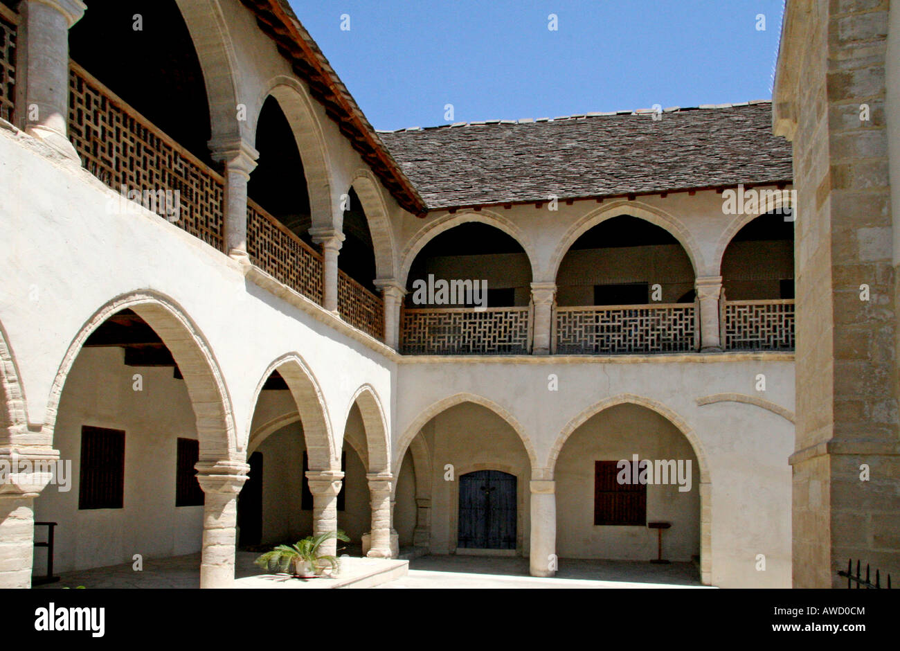 Cloister, Timiou Stavrou Church, Omodos, Cyprus, Europe Stock Photo Alamy