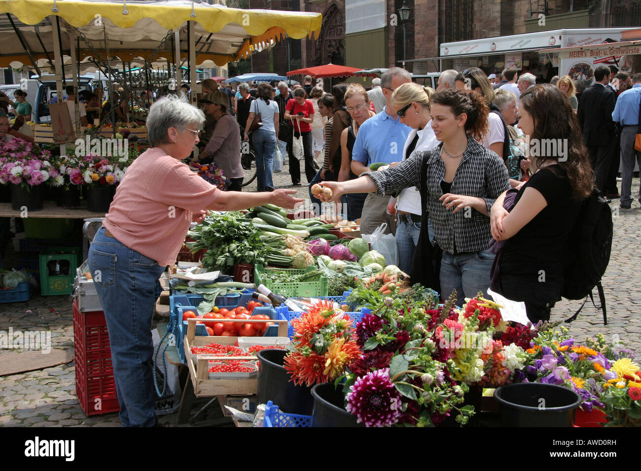 Market, Freiburg, Baden-Wuerttemberg, Germany Stock Photo