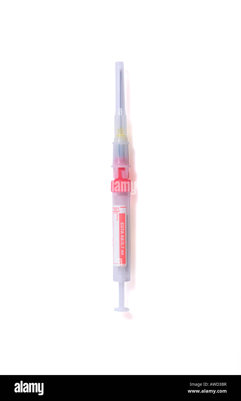 Disposable syringe with cap Stock Photo
