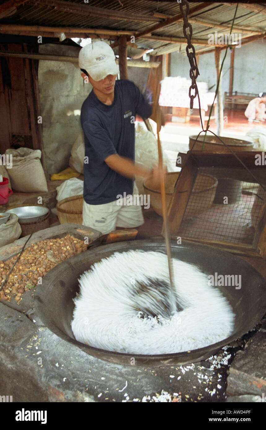 Man Making Popcorn, Vietnam Stock Photo Alamy
