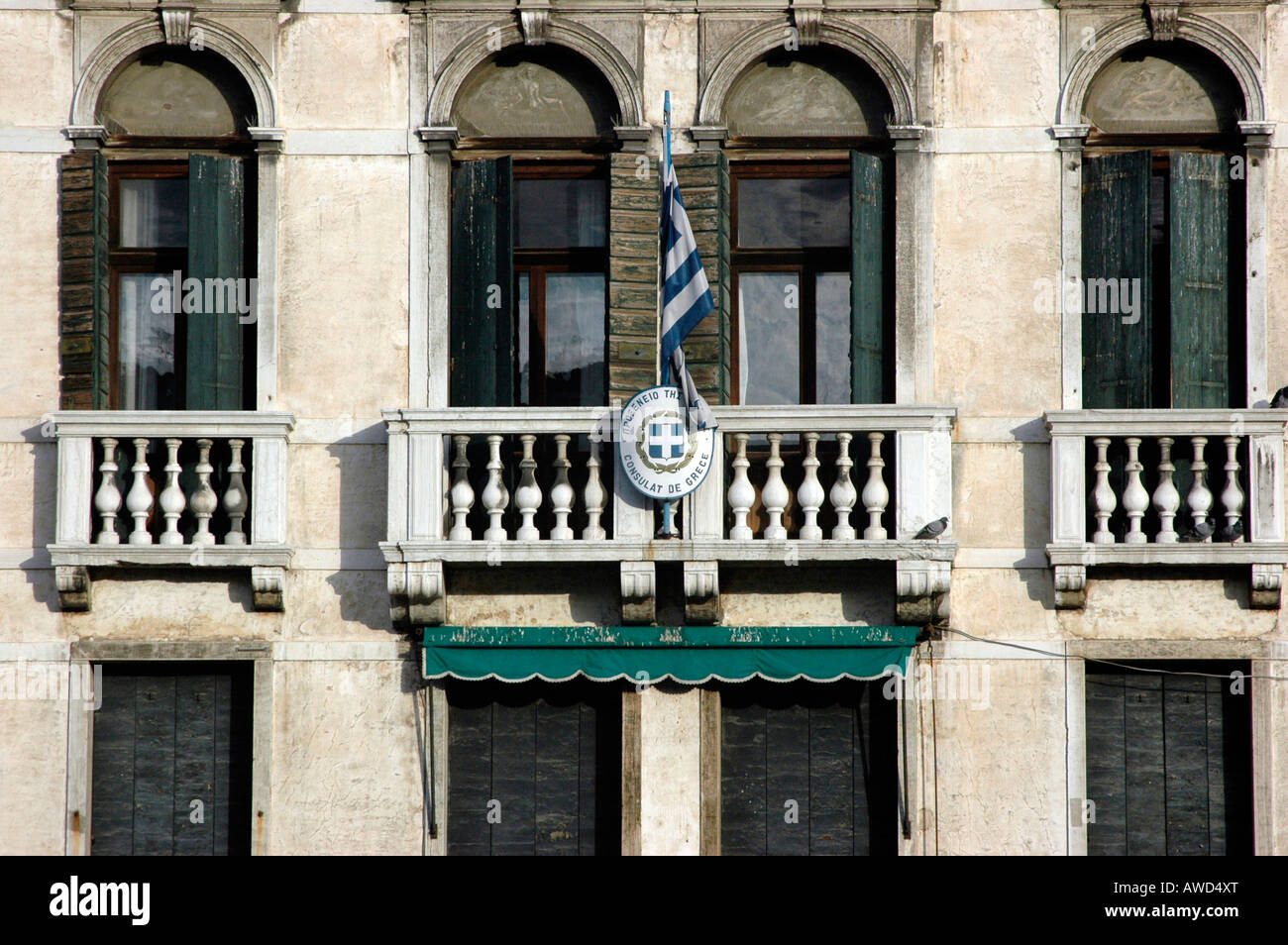 Greek consulate in Venice, Veneto, Italy, Europe Stock Photo