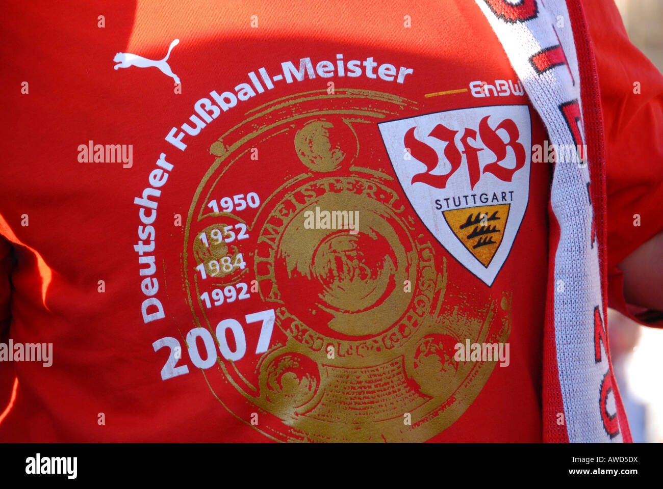 VfB Stuttgart (Stuttgart Football Club) 2007 Bundesliga championship celebrations at the Schlossplatz in Stuttgart, Baden-Wuert Stock Photo