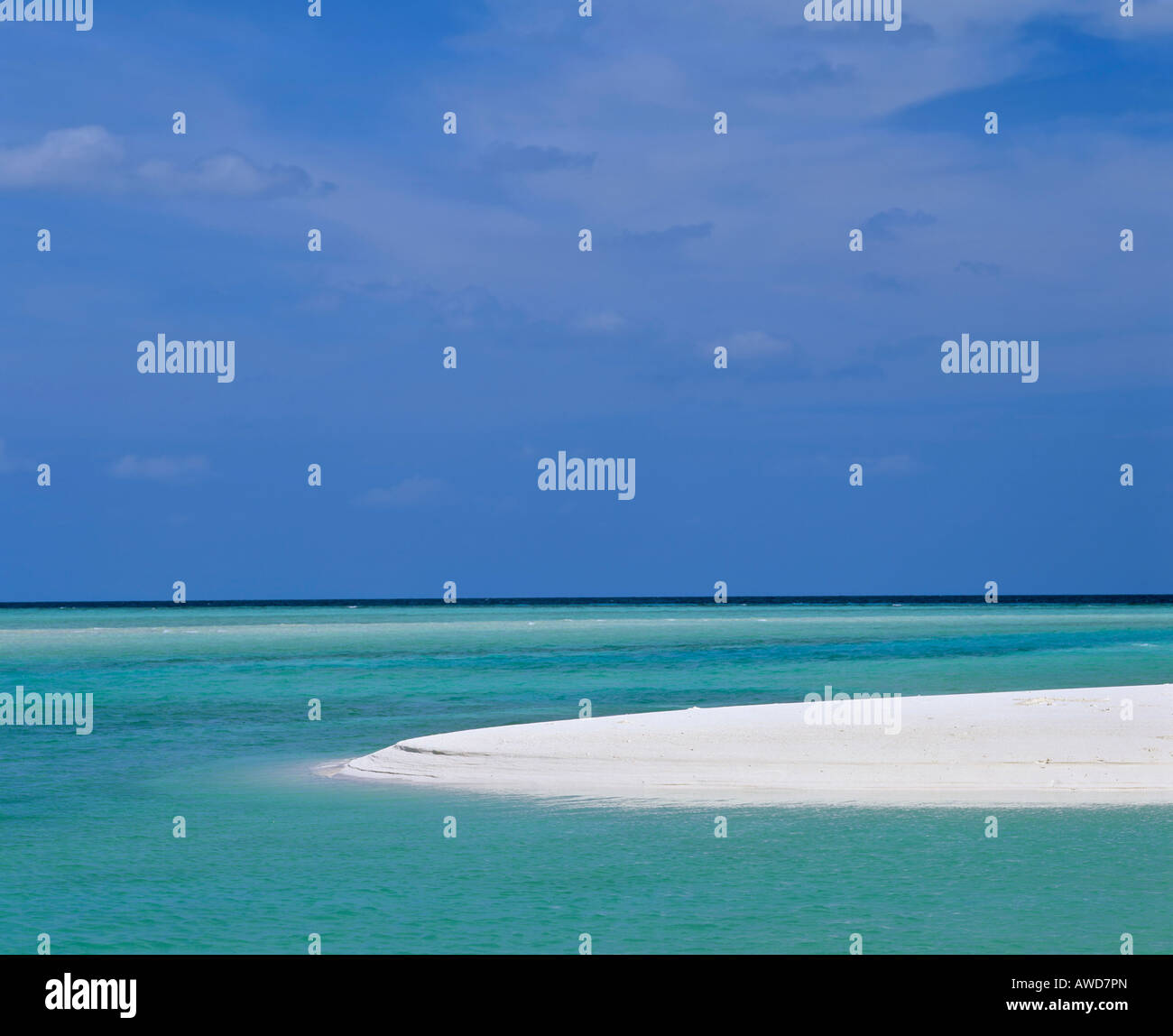 Sand bank, lagoon, turquoise waters, Maldives, Indian Ocean Stock Photo