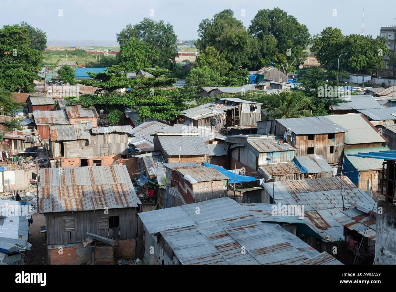 Dey Krahom slum area, Phnom Phen, Cambodia Stock Photo - Alamy