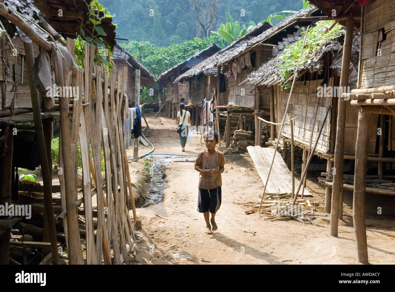 Refugee camp Ei Tu Hta, IDP-Area bordering Thailand near Mae Sariang, Birma Stock Photo