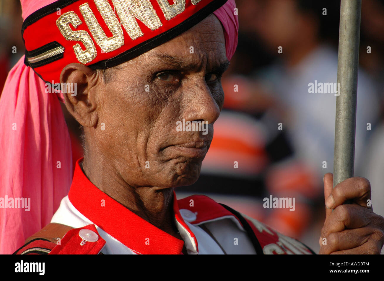 Elderly man at Gangaur Festival, Jaipur, Rajasthan, India Stock Photo