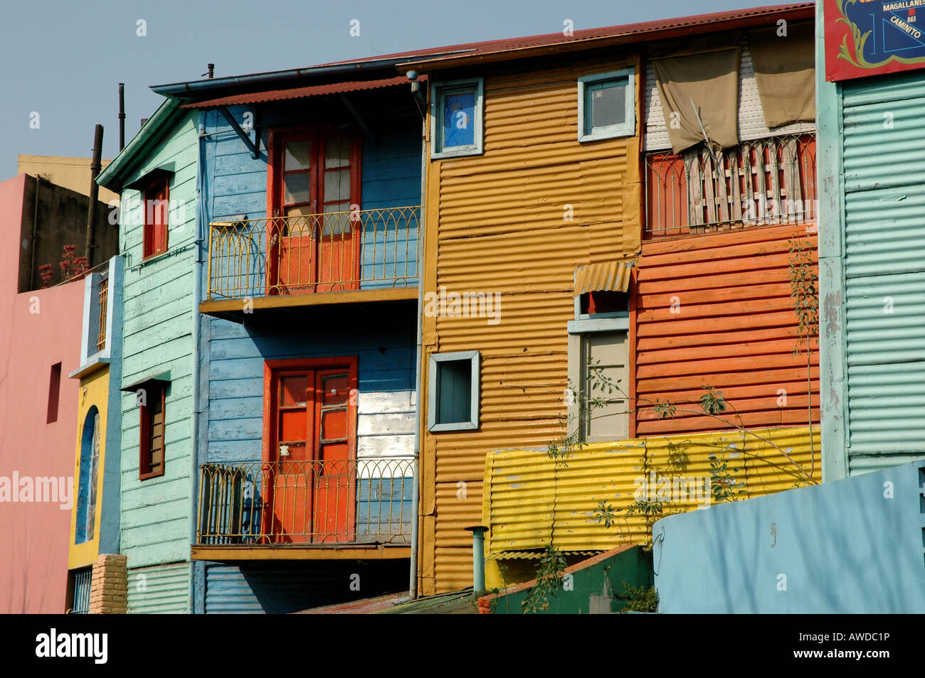 Coloured facade at Caminito, La Boca, Buenos Aires, Argentina Stock Photo