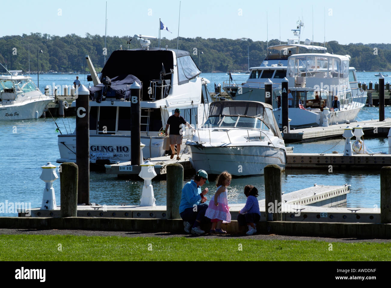 Boating marina at Greenport on Long Island New York USA Stock Photo Alamy