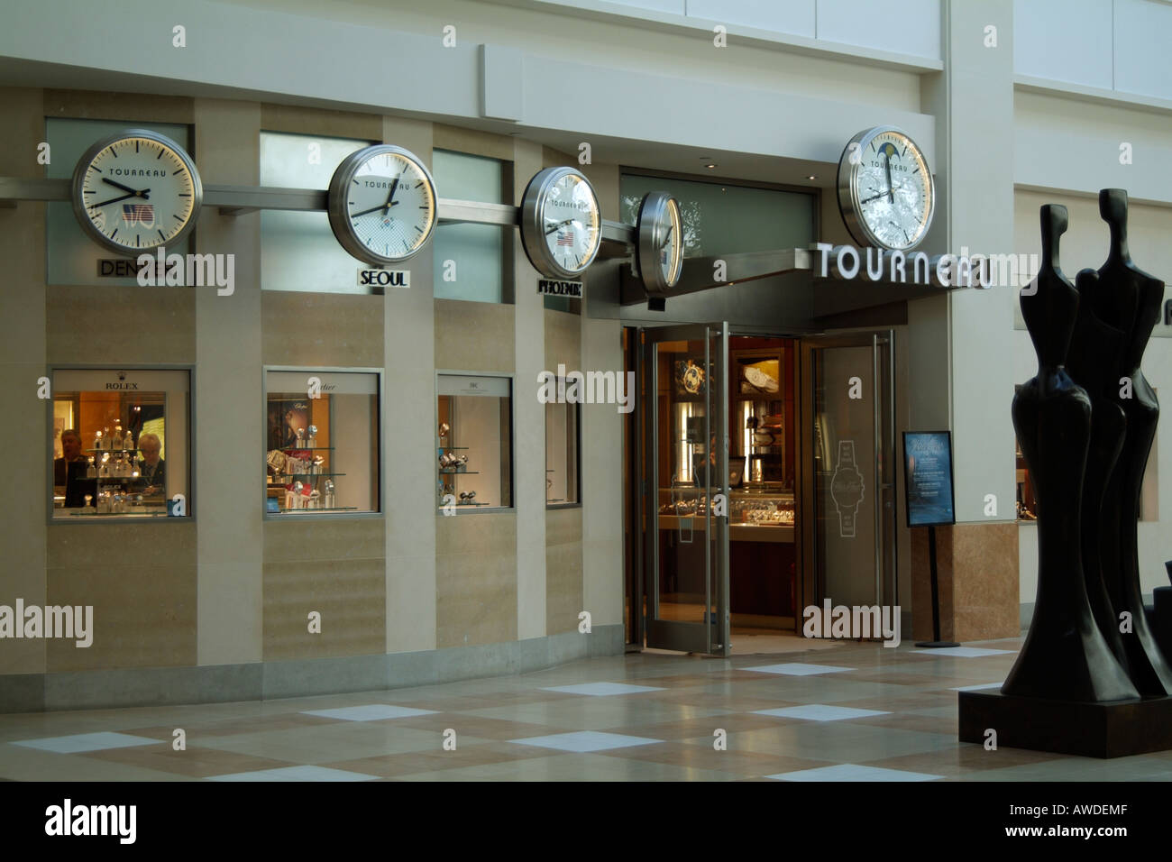 The Tourneau shop in White Plains New York USA Famous store selling designer and exculsive watches and timepieces Stock Photo