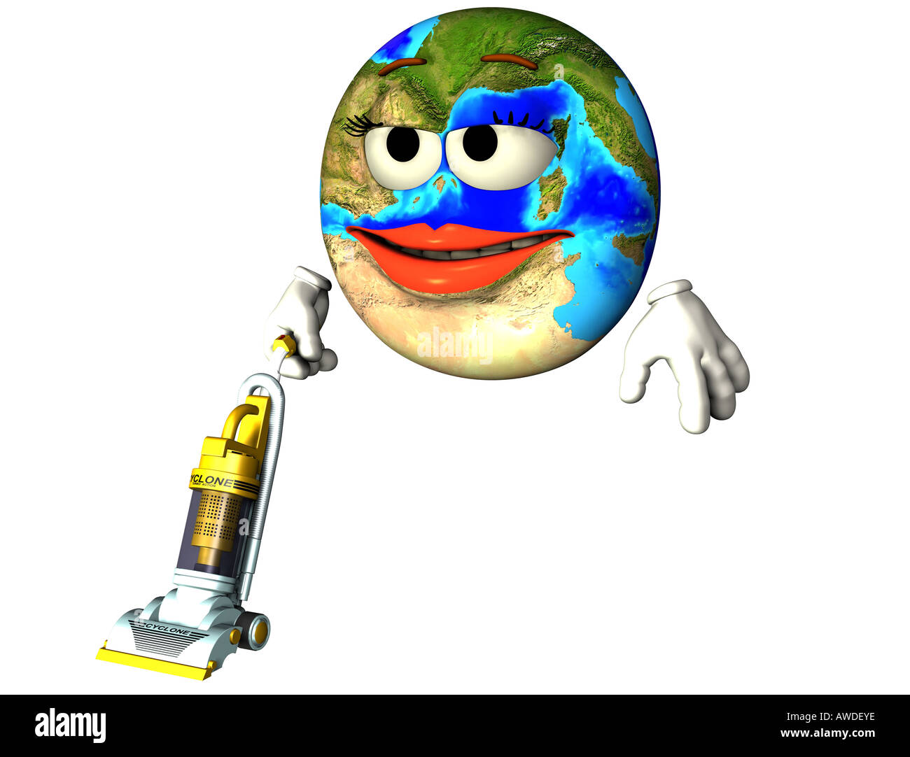 earth with vacuum cleaner Stock Photo Alamy
