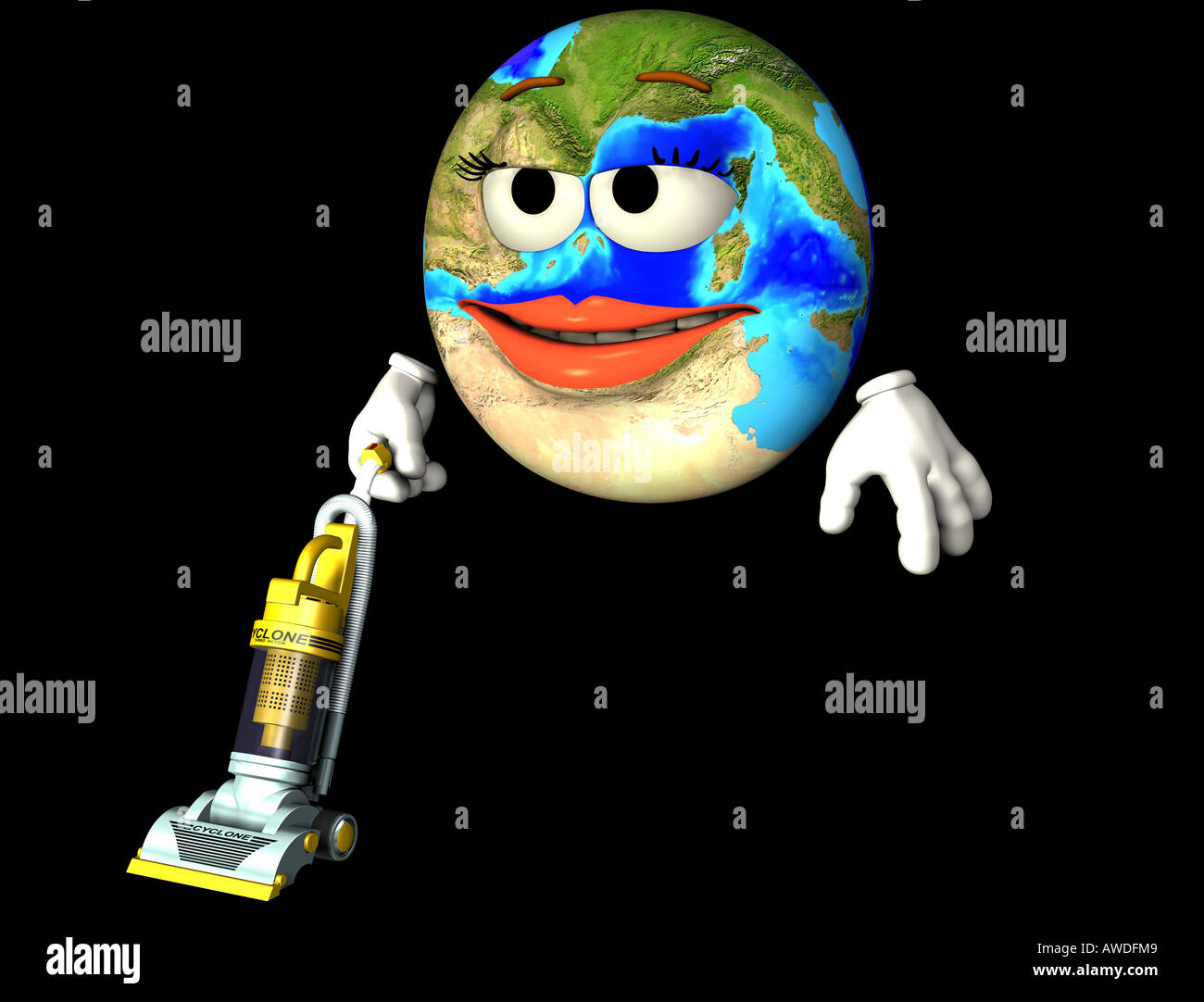 earth with vacuum cleaner Stock Photo Alamy