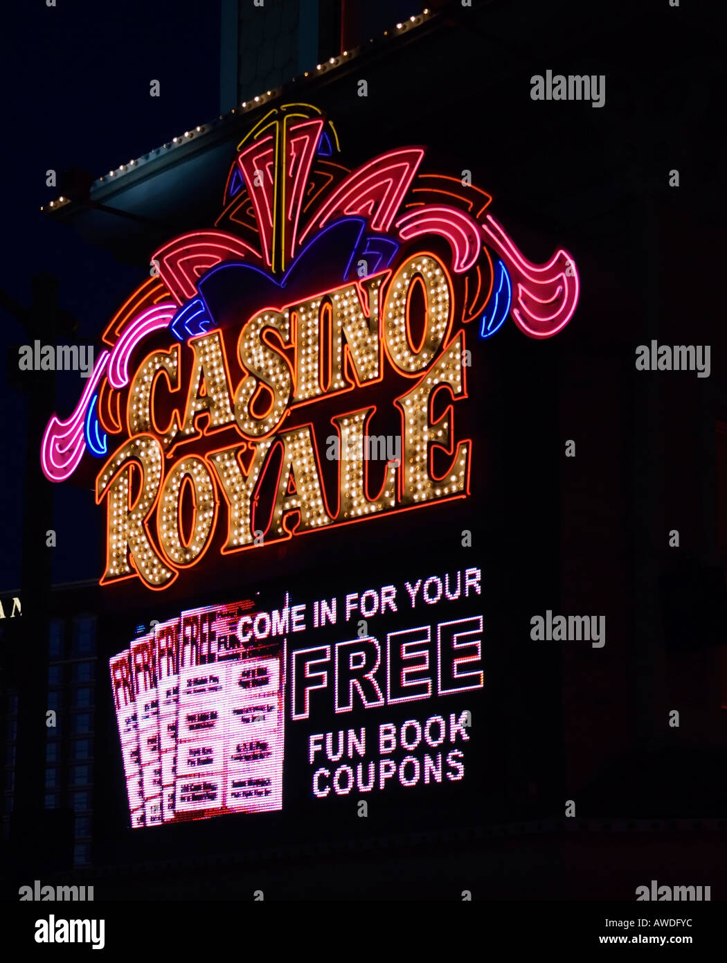 Portrait Casino Royale Neon Sign, Las Vegas Stock Photo - Alamy