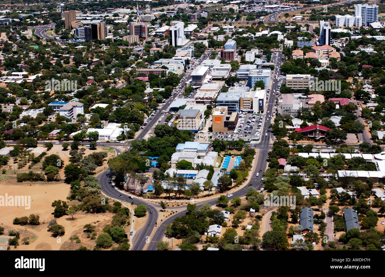 Aerial Gaborone city mall Stock Photo - Alamy