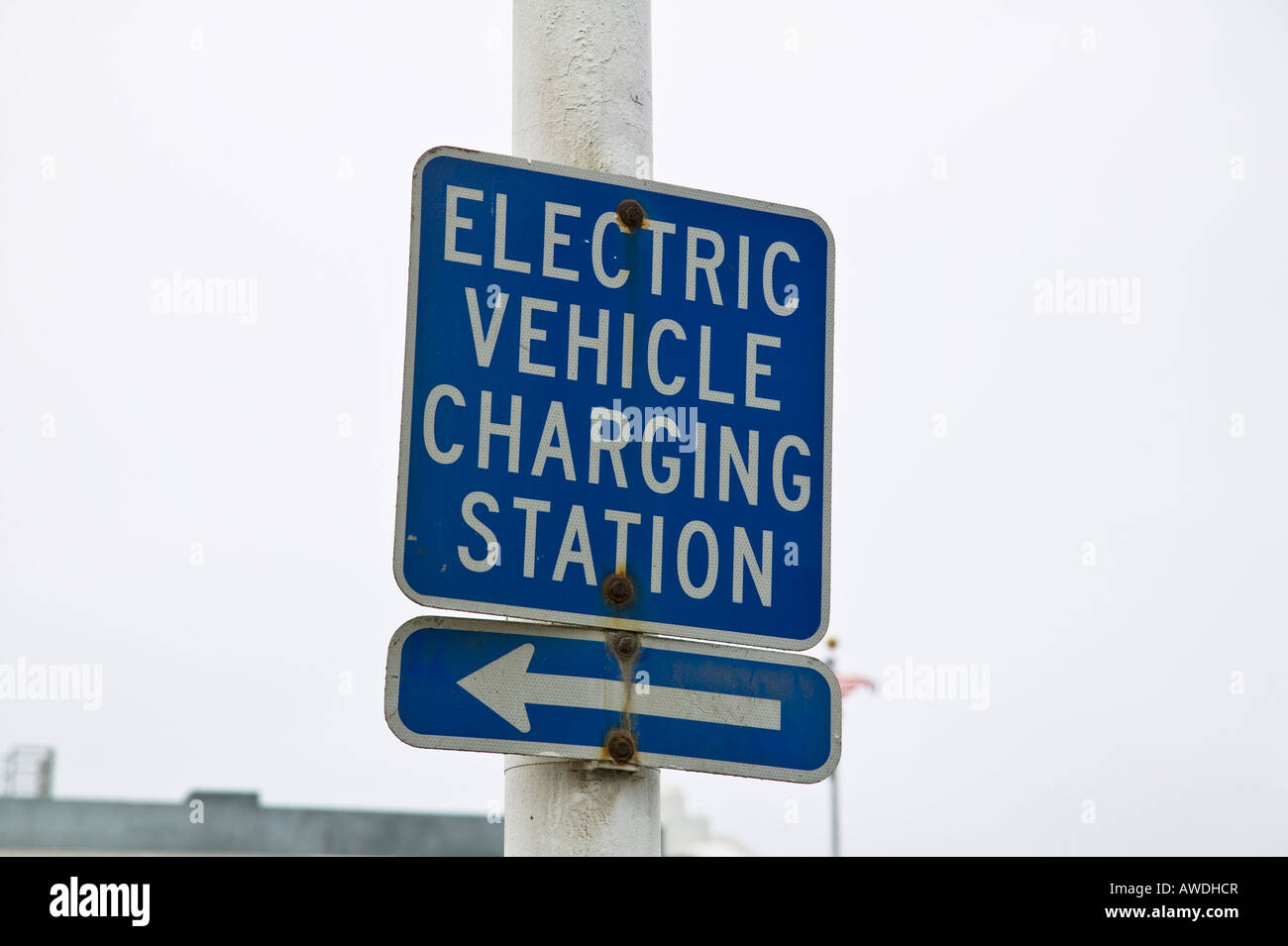 Electric vehicle charging station Santa Monica, California, USA Stock
