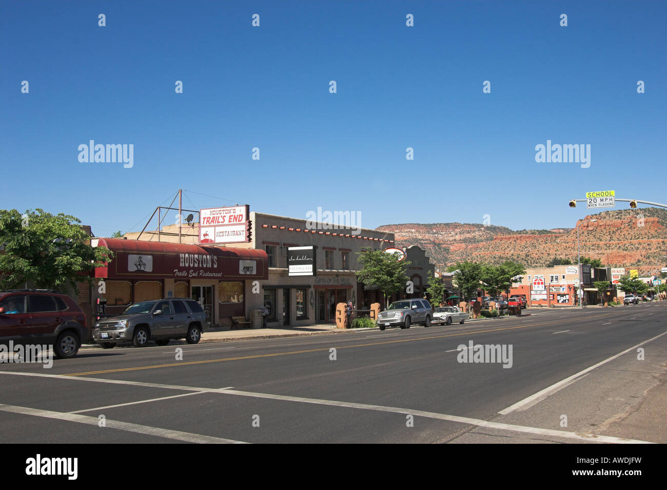 Kanab Town Main Street, Utah Stock Photo