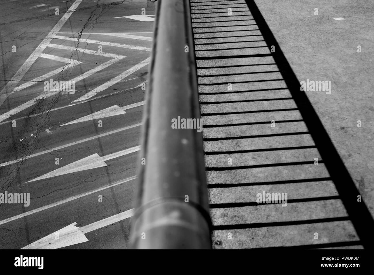 Traffic directions painted on the road. Beijing, People's Republic of China Stock Photo