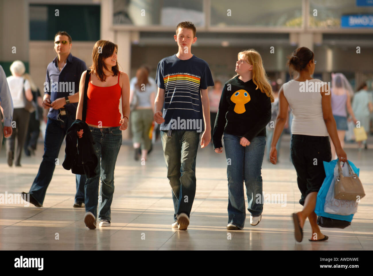 boy and girl shopping