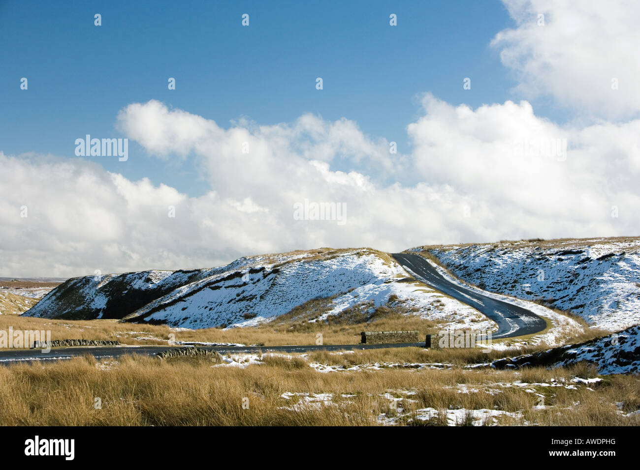 Arkengarthdale moor covered in snow, Yorkshire dales, England Stock Photo