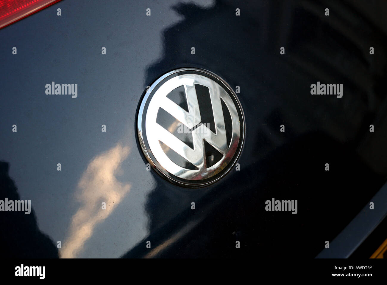 Logo on Volkswagen car: EDITORIAL USE ONLY Stock Photo