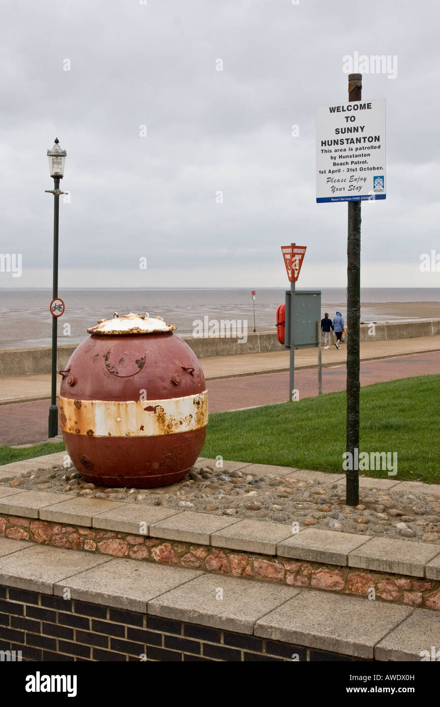 Sign welcomes tourists to Sunny Hunstanton Stock Photo