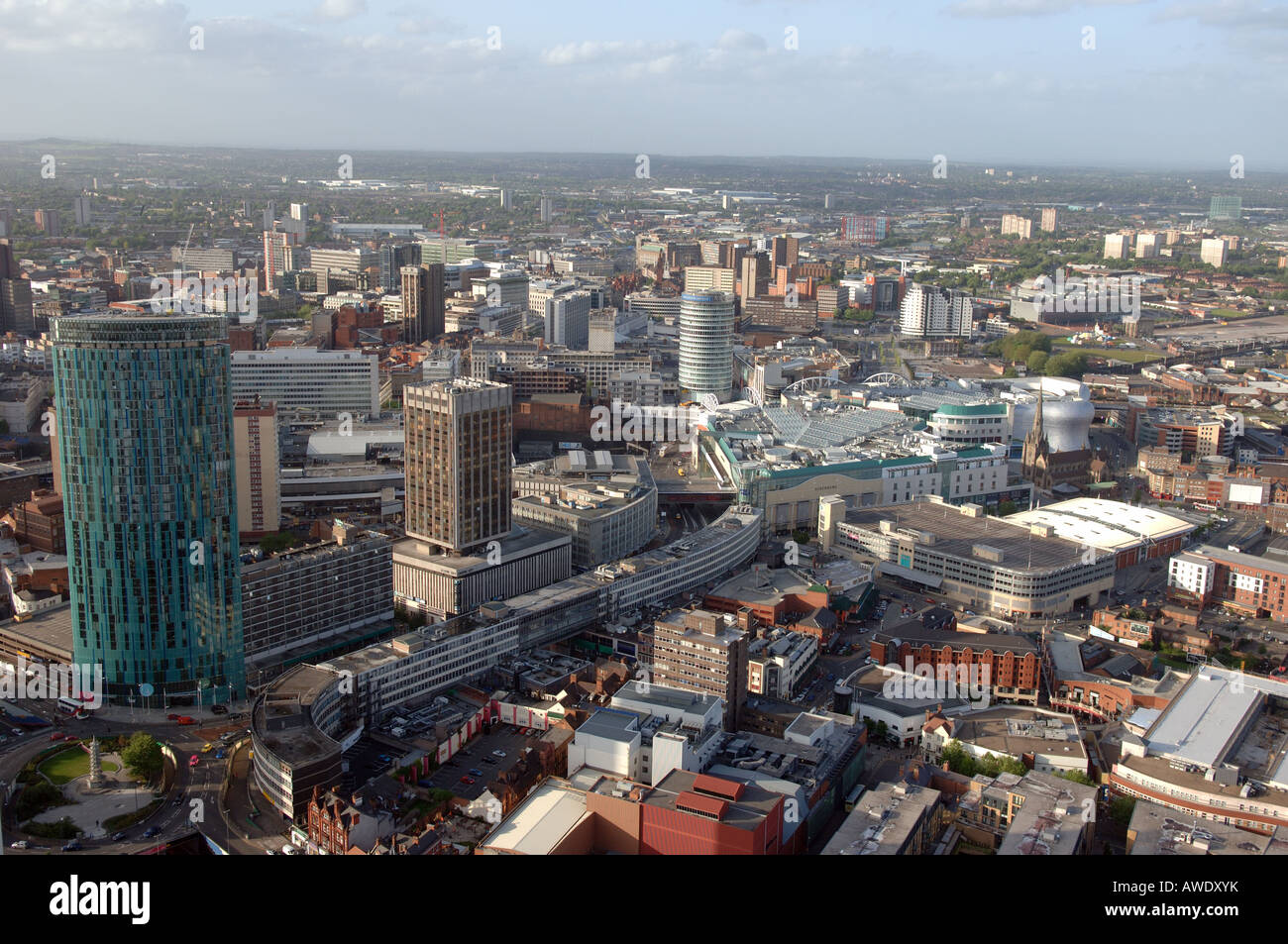 Birmingham City centre from the air Stock Photo