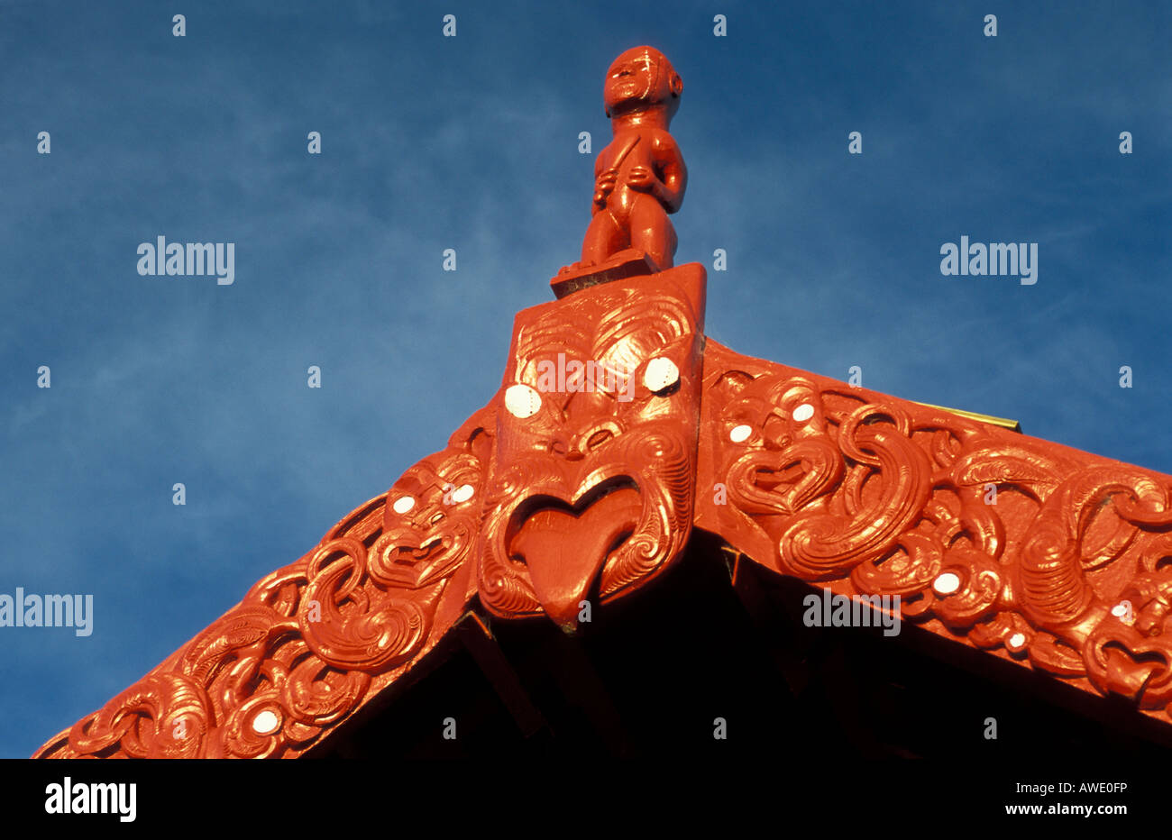 Detail of the Canoe House Waitangi Northland New Zealand Stock Photo