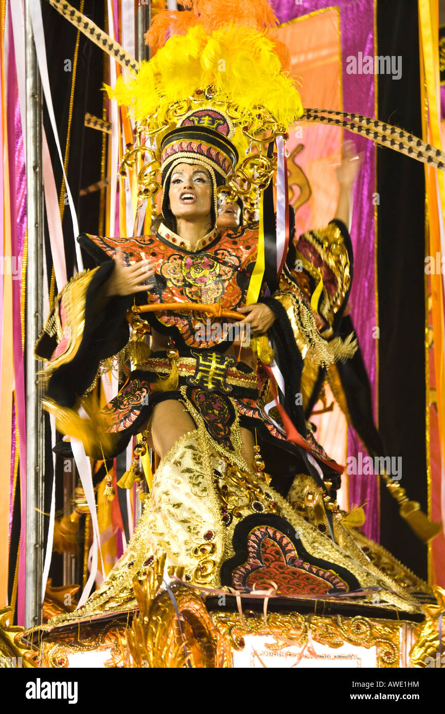 The world famous Carnaval parade at the Sambodromo Rio de Janeiro Brazil Stock Photo