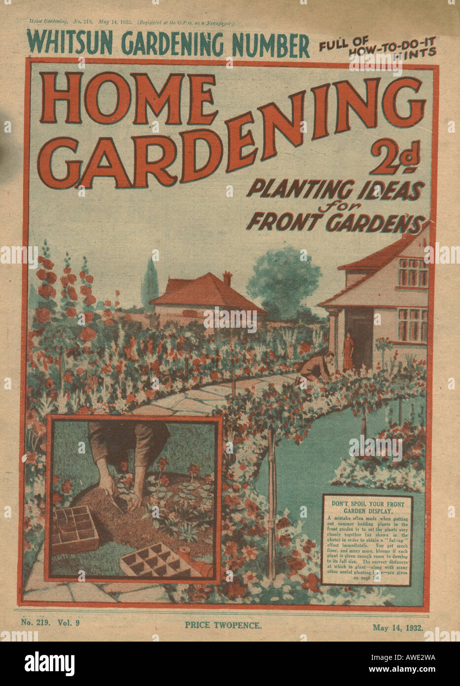 Cover of Home Gardening magazine 1932 Stock Photo