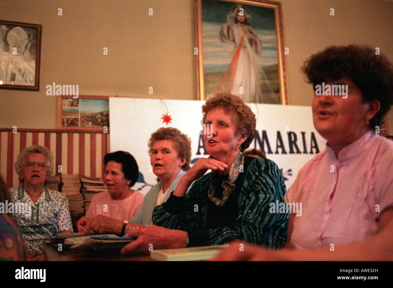 Members of the German minority, singing, Kotulin, Poland Stock Photo