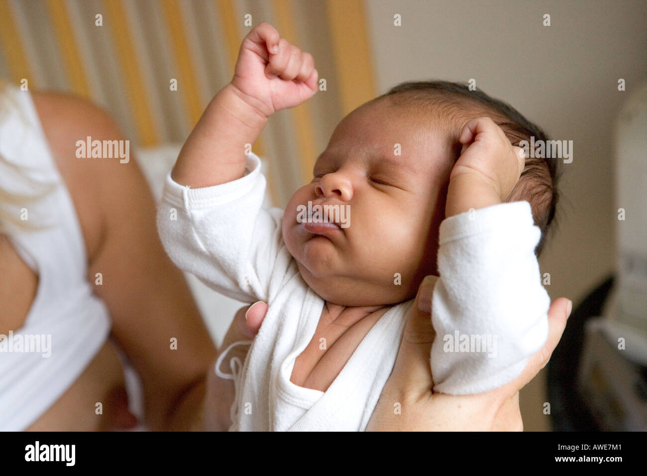 Baby is stretching herself Stock Photo Alamy