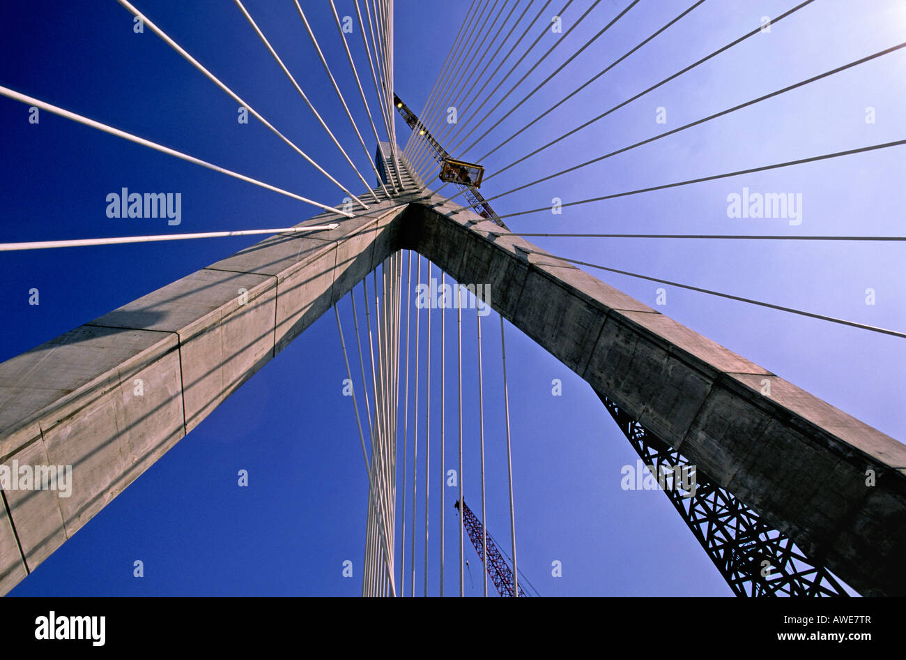 Construction cable stay zakim bridge hires stock photography and