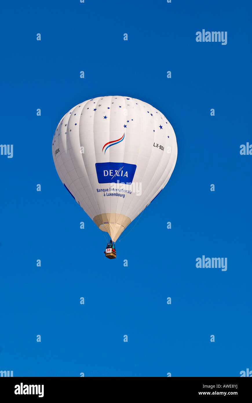 Hot air balloon against a blue sky Stock Photo - Alamy