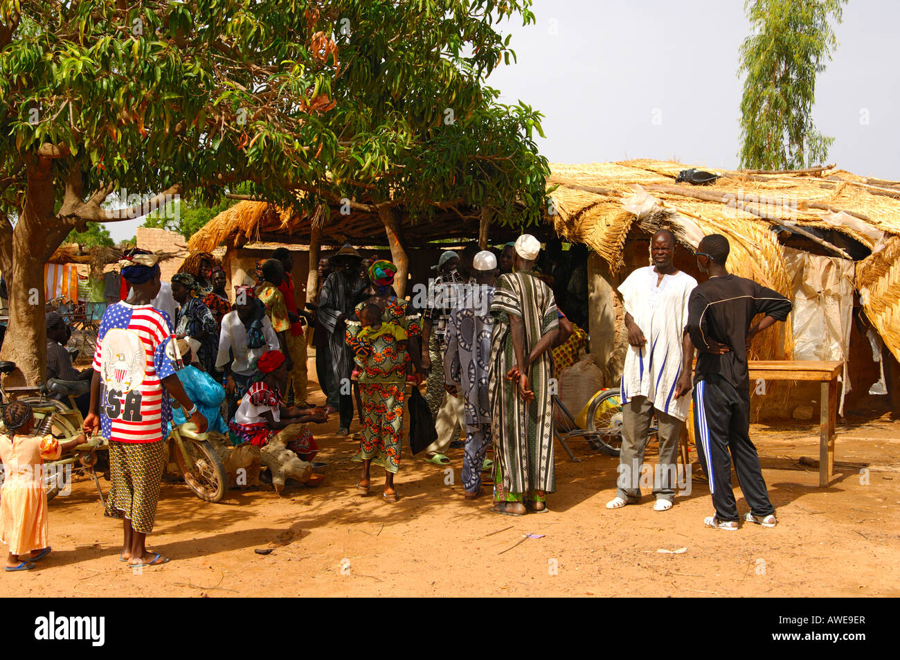 Scene in an African village, Burkina Faso Stock Photo