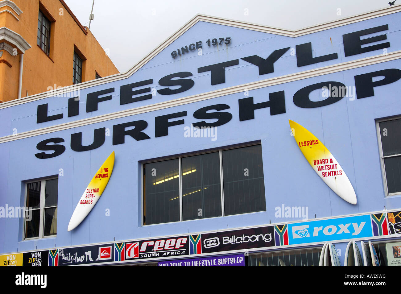 Lifestyle surfshop, Muizenberg, Western Cape Province, South Africa Stock Photo