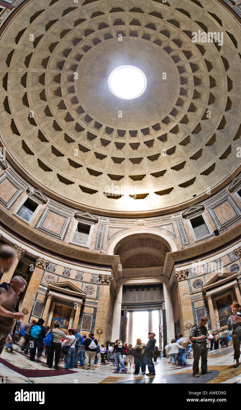 Cupola, interior view of the Pantheon, Rome, Italy, Europe Stock Photo
