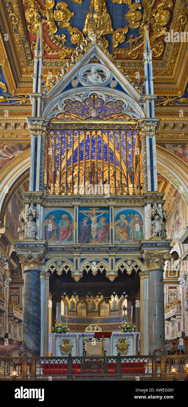 Ciborium containing relics of Saints Peter and Paul, Basilica of St John Lateran, Rome, Italy, Europe Stock Photo
