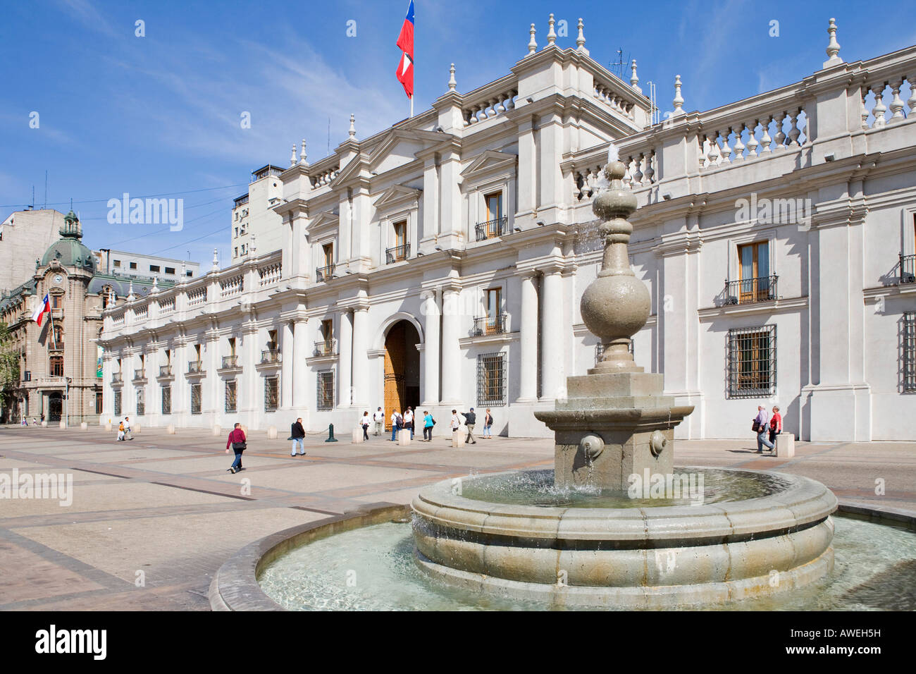 Neoclassical governmental palace La Moneda, Santiago de Chile, Chile, South America Stock Photo