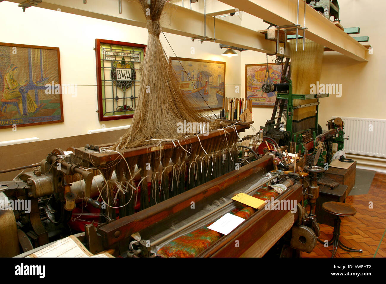 England Cheshire Macclesfield Silk Museum jacquard weaving looms Stock Photo