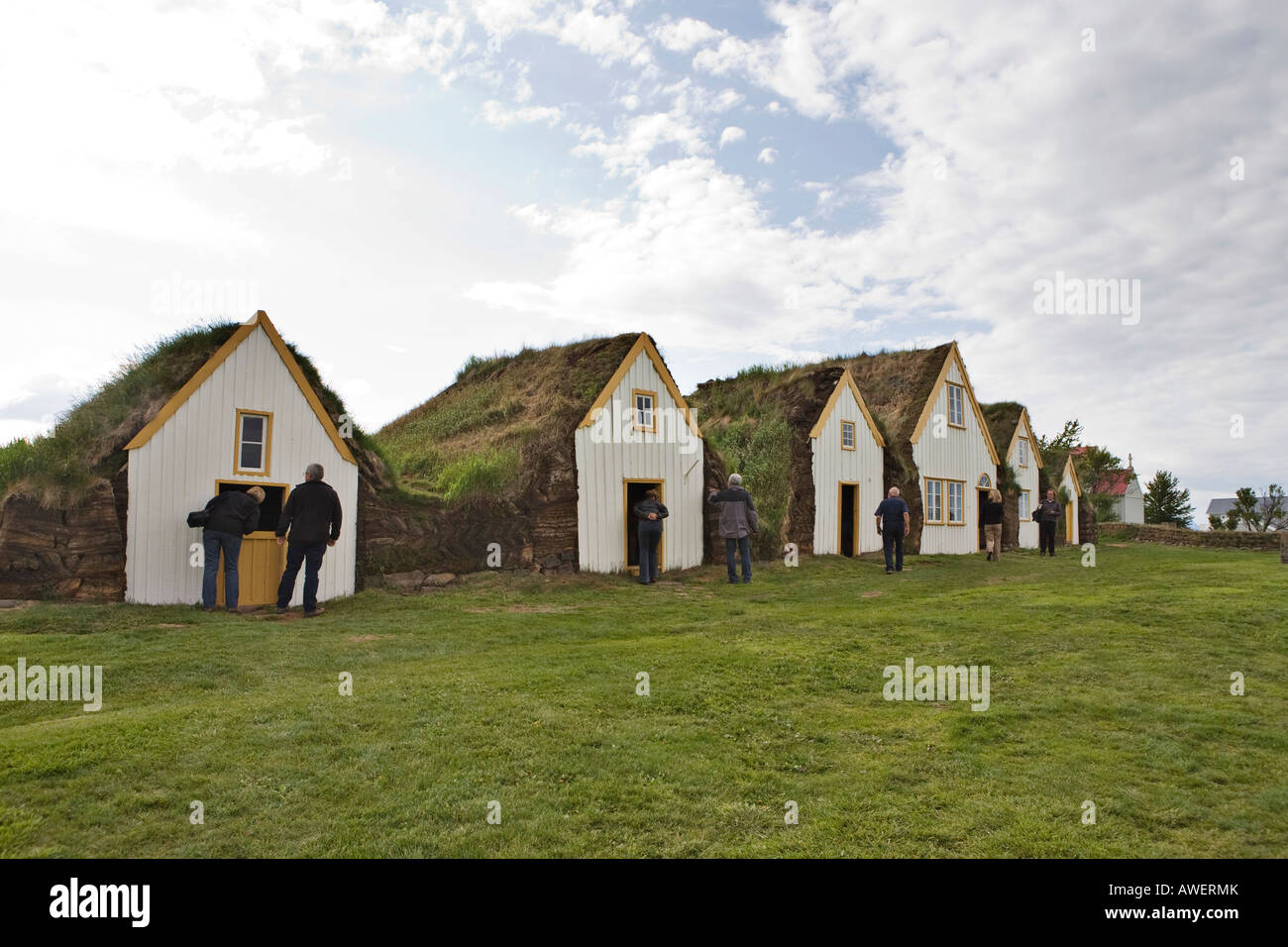 Peatwalled houses, Glaumbaer Farm Museum, northern Iceland, Iceland, Atlantic Ocean Stock Photo