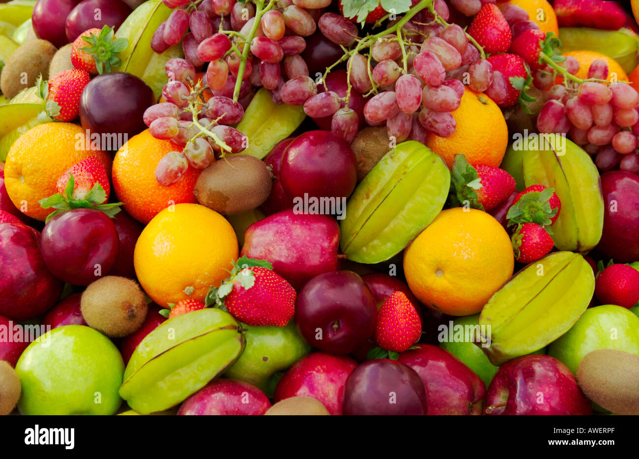 Colorful fruit display at Whole Foods – Fruit Feast