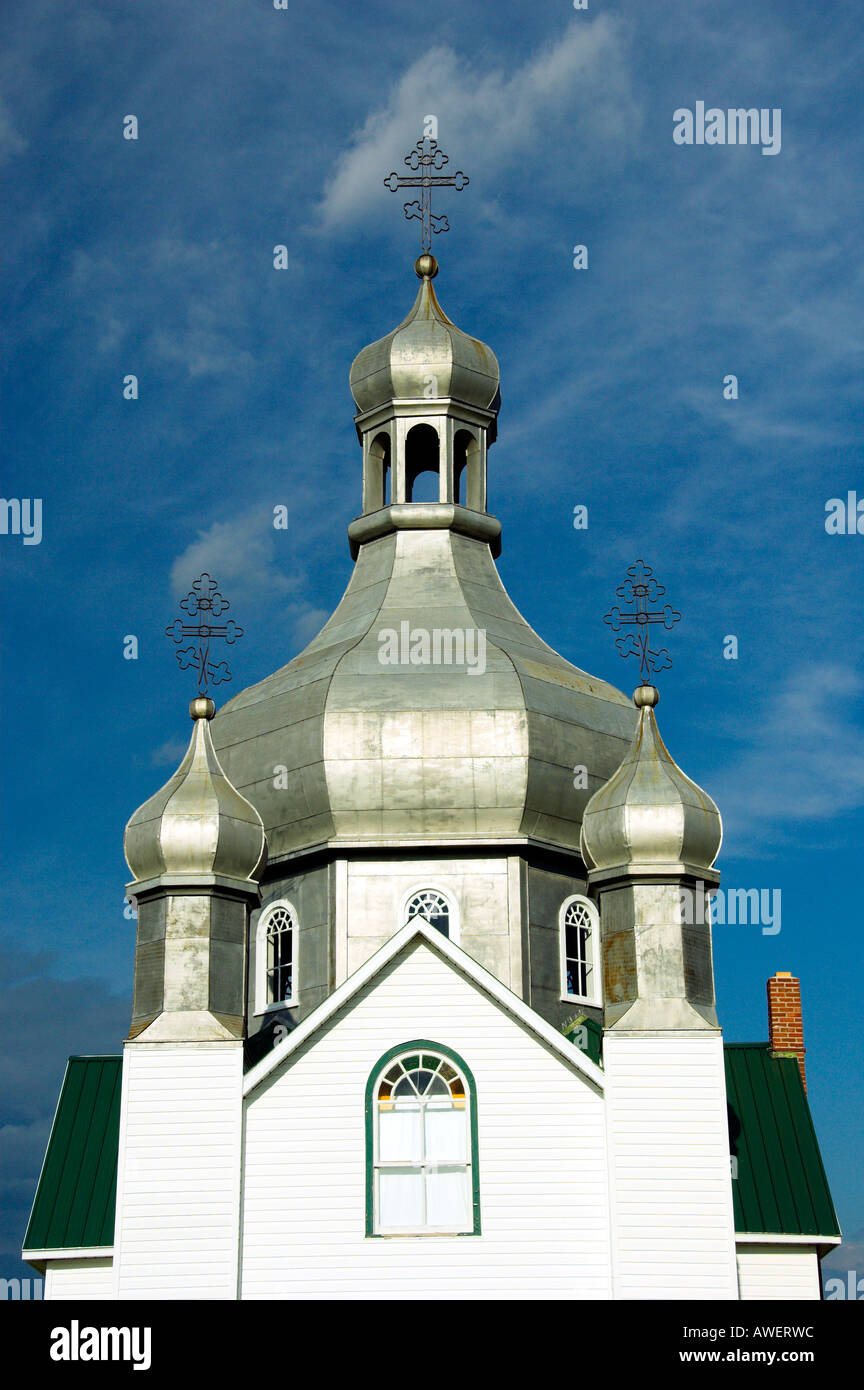 The St Peter and Paul Ukrainian Orthodox Church near Insinger Saskatchwan Canada Stock Photo