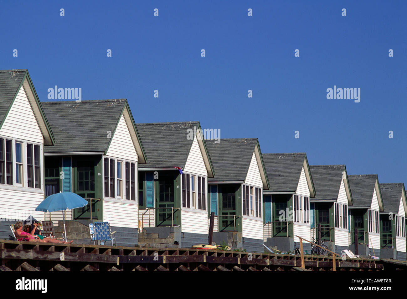 Seashore vacation cottages, Cape Cod, North Truro, Massachusetts Stock Photo